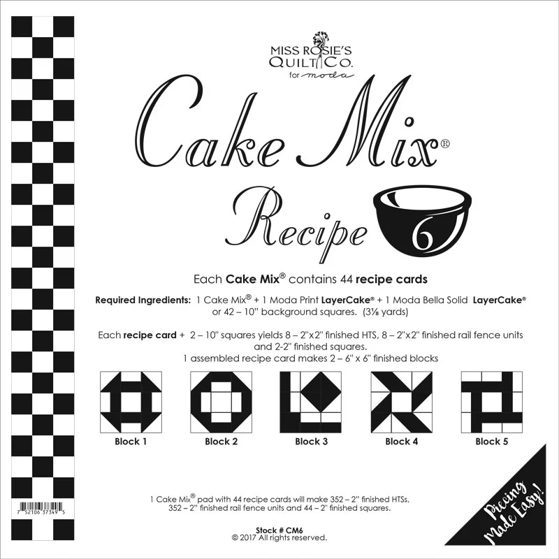 Cake Mix Recipe for Moda Layer Cakes CM6