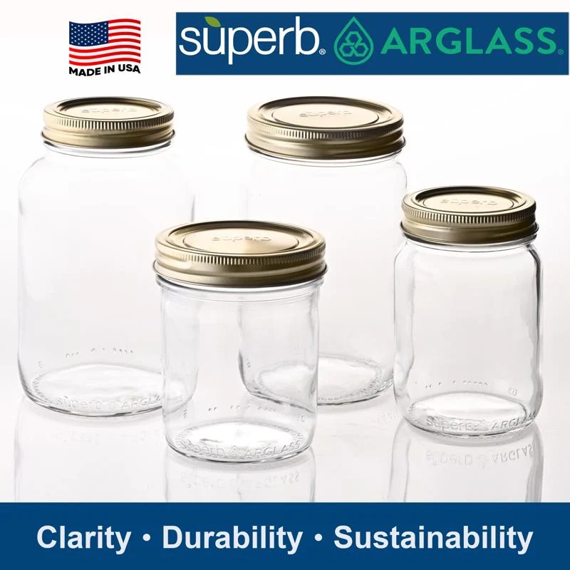 Case of 12 Quart Wide Mouth Canning Jars 90328 - Image 2