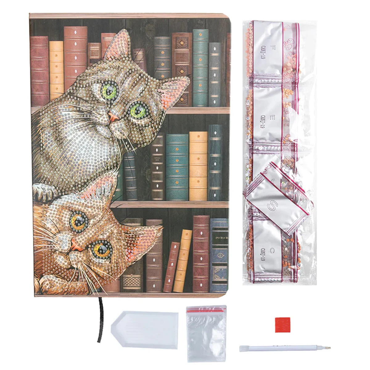 Cats in the Library Crystal Art Notebook Kit CA-60176 - Image 4