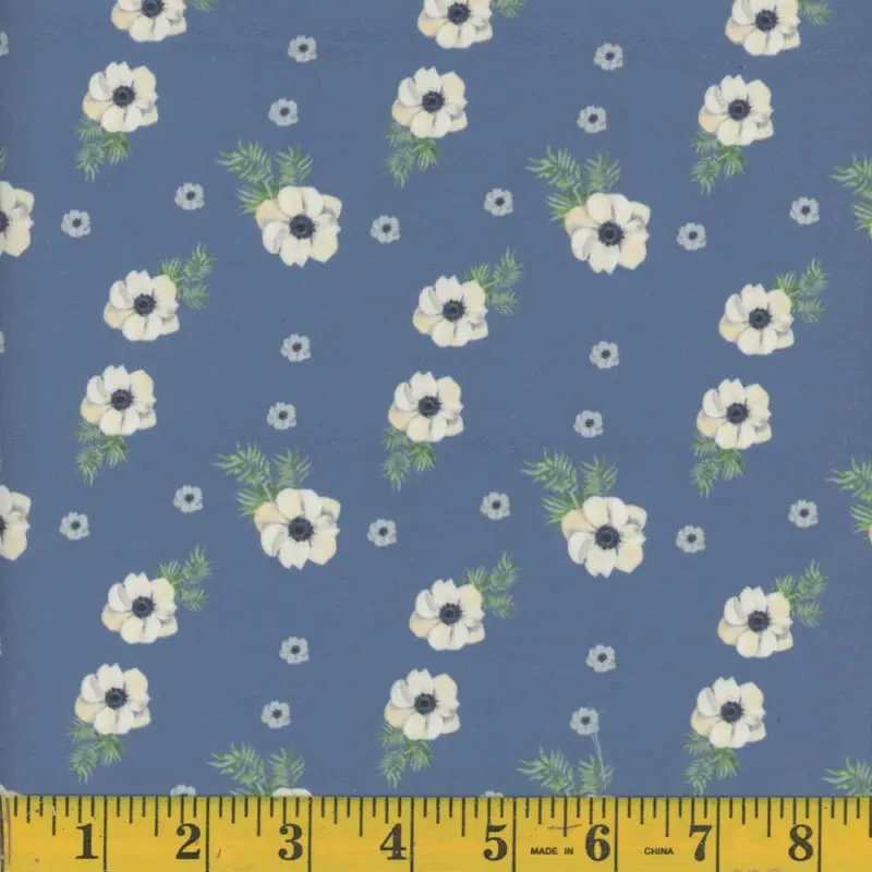 Chambray Anemone Poly Cotton Fabric 137 - Image 2