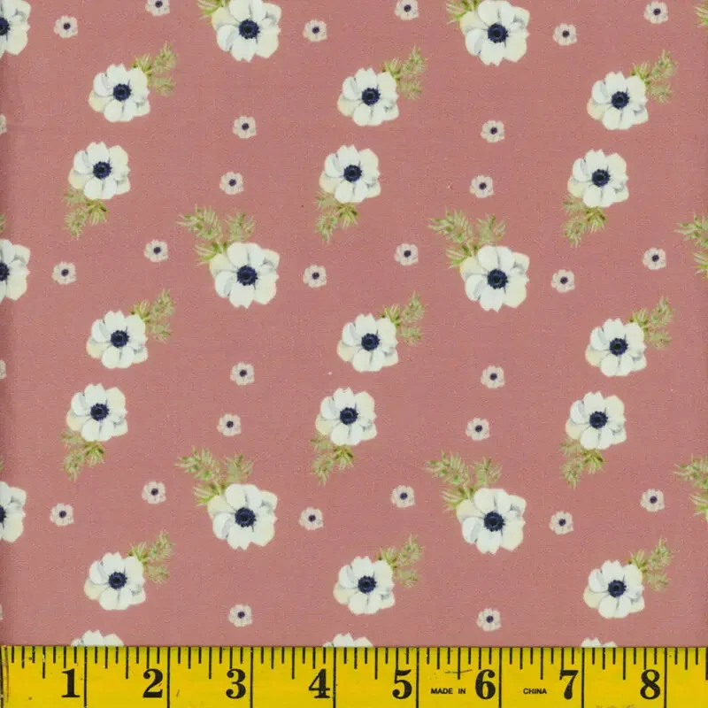Chambray Anemone Poly Cotton Fabric 137 - Image 4