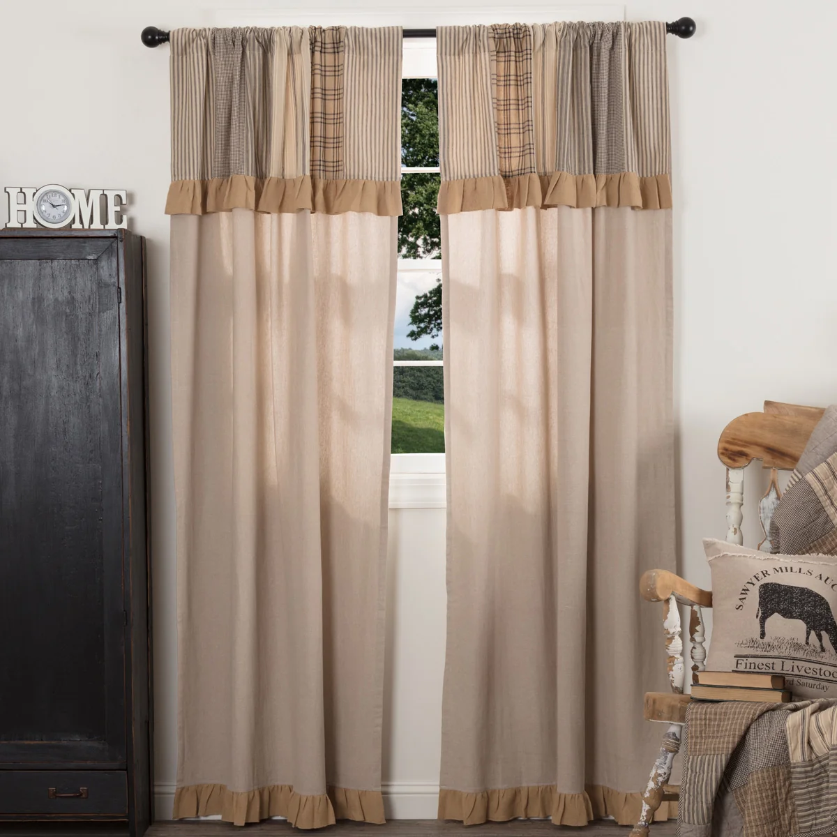 Charcoal Sawyer Mill Curtain Panels - Image 2