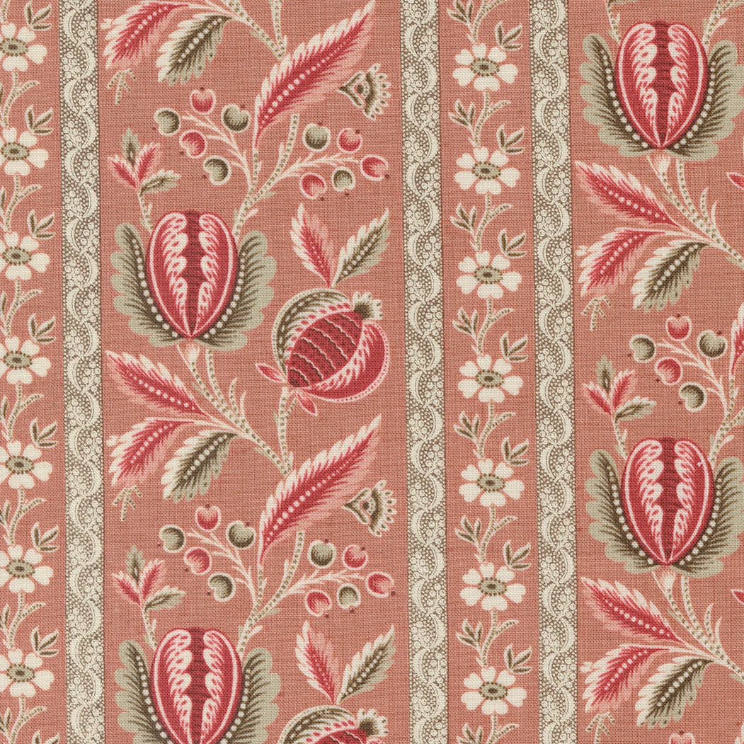 Chateau De Chantilly Collection Picardy Floral Stripes Cotton Fabric 13940 - Image 3