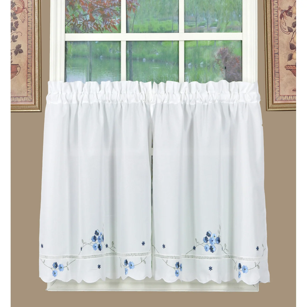Christine Curtains White with Floral Accents 21 - Image 3