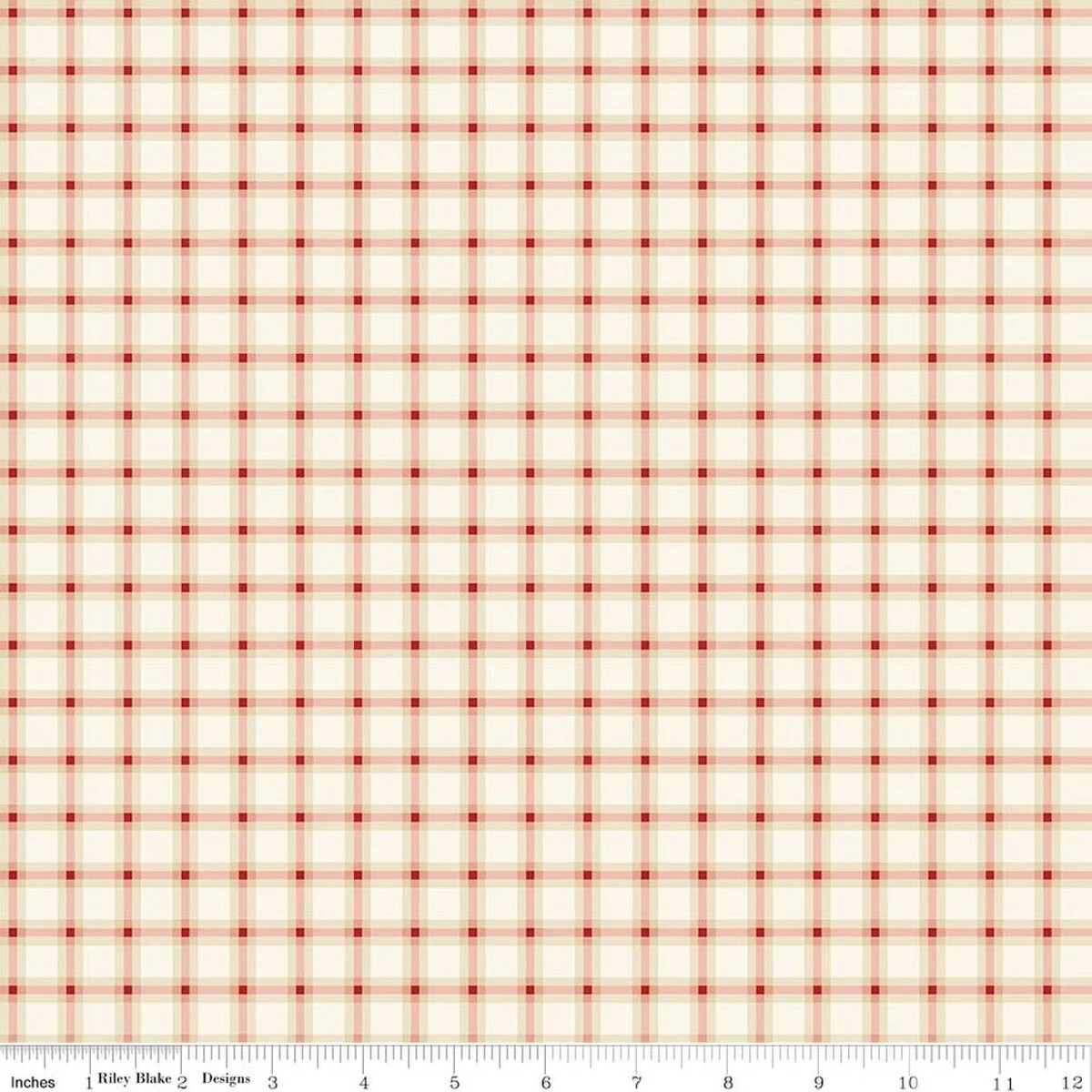 Christmas Greeting Collection Plaid Cotton Fabric C17665