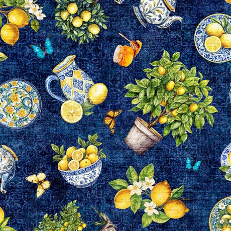 Citrus Bliss Collection Lemons and Flora Cotton Fabric 31713