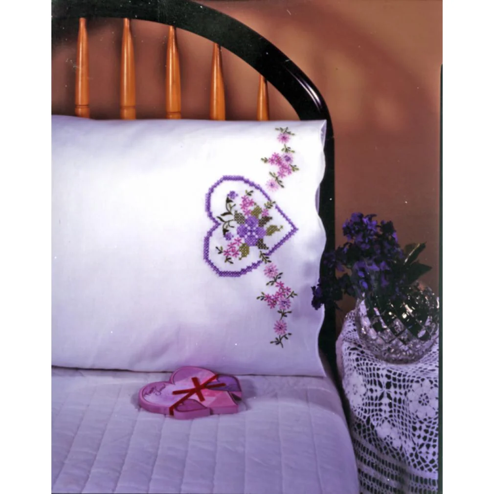 Classic Stamped for Embroidery Pillowcases T23 - Image 3