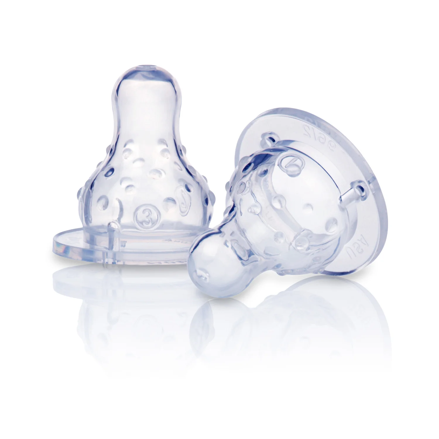 Clear Silicone No-Spill Bottle Nipples 6-Pack 930