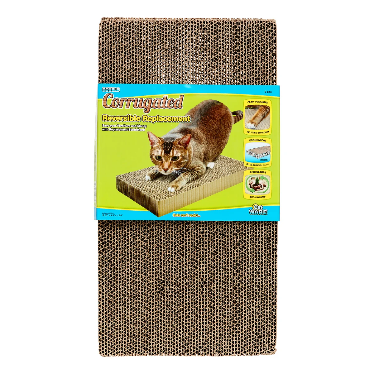 Corrugated Reversible Replacement Cat Scratcher Double 2 Ct
