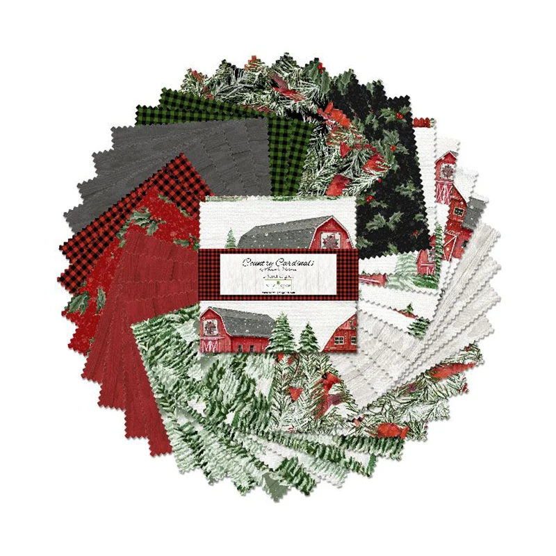 Country Cardinals Collection 5 Karat Cotton Fabric Crystals 508-775-508