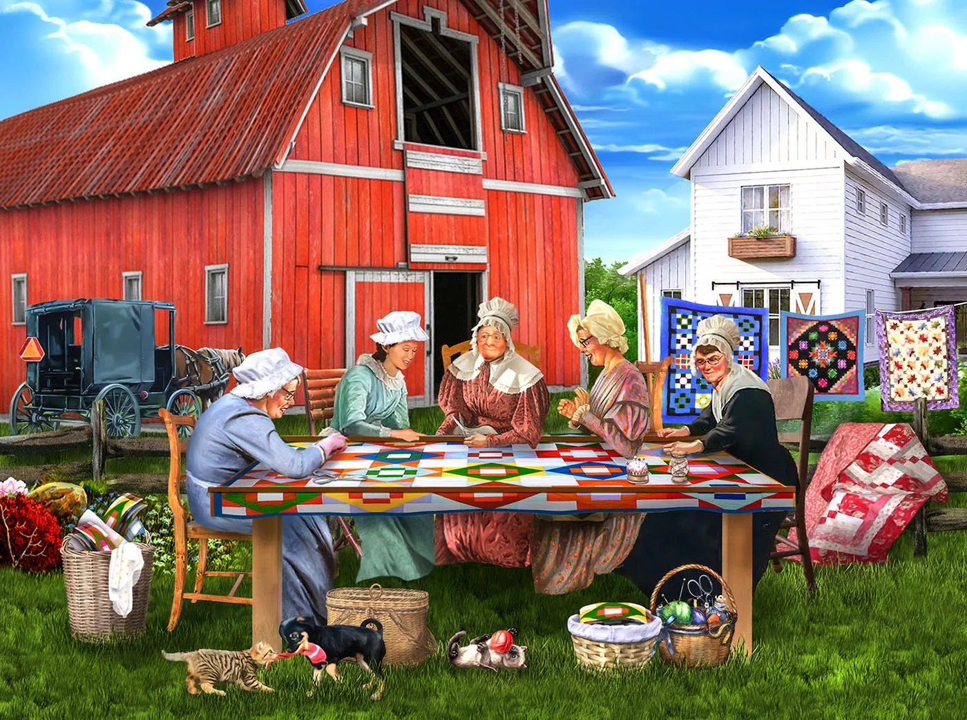 Country Quilting Bee 1000 PC Puzzle 23033 - Image 2