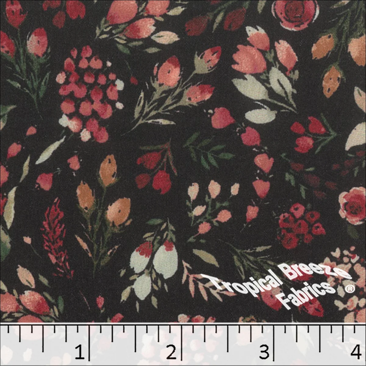 Crinkle Creme Floral Print Polyester Fabric 042523 - Image 4