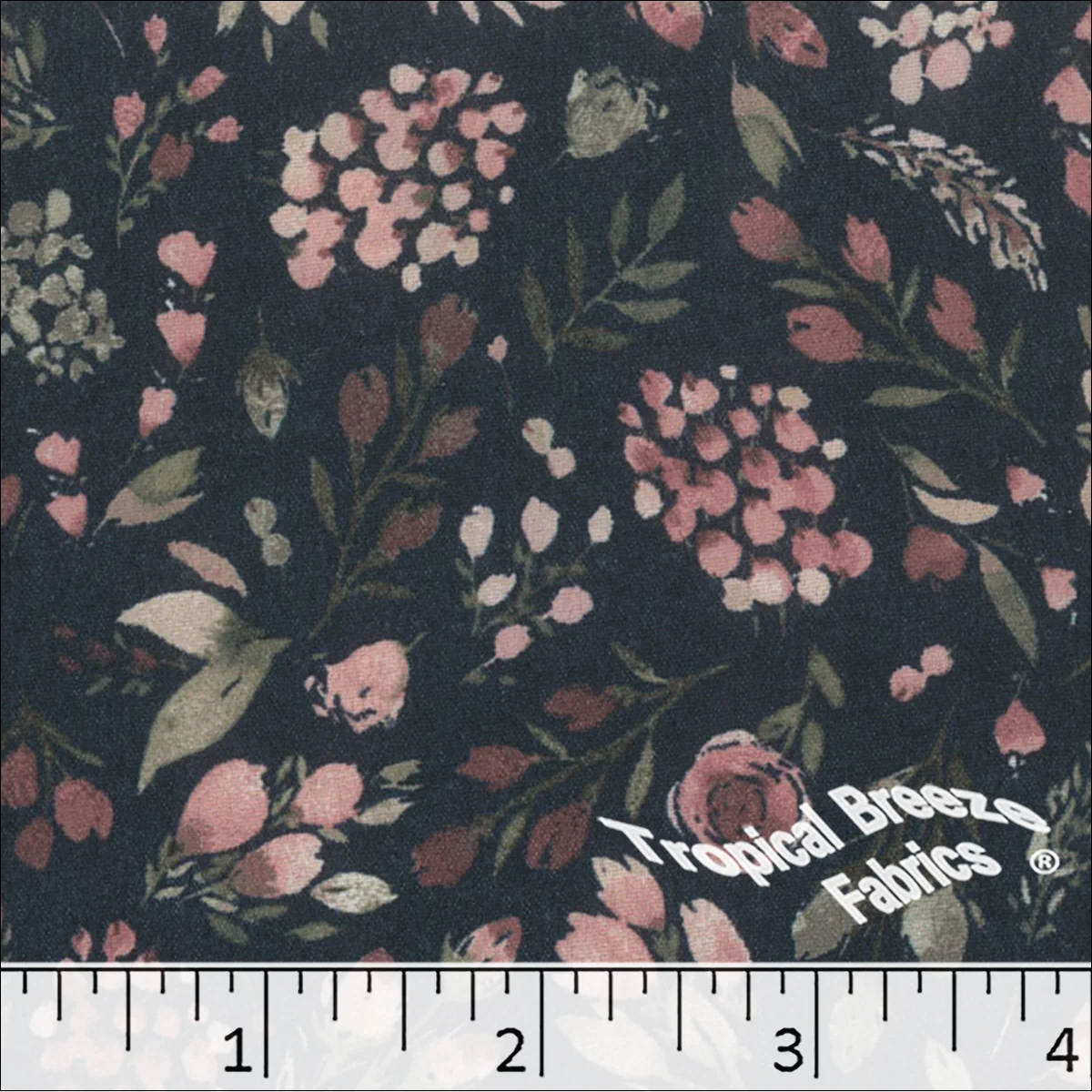 Crinkle Creme Floral Print Polyester Fabric 042523 - Image 5