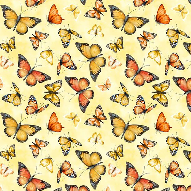 Dahlia Botanica Collection Butterflies Cotton Fabric 33926