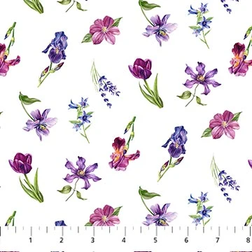 Deborah's Garden Collection Flower Toss Cotton Fabric DP25595 - Image 3