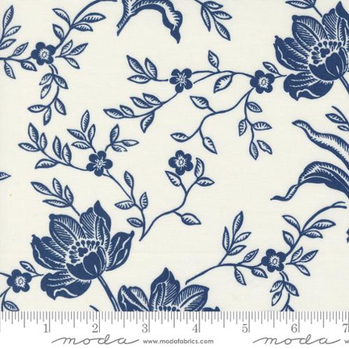 Denim and Daisies Collection Woodcut Bloom Cotton Fabric 35380 - Image 2