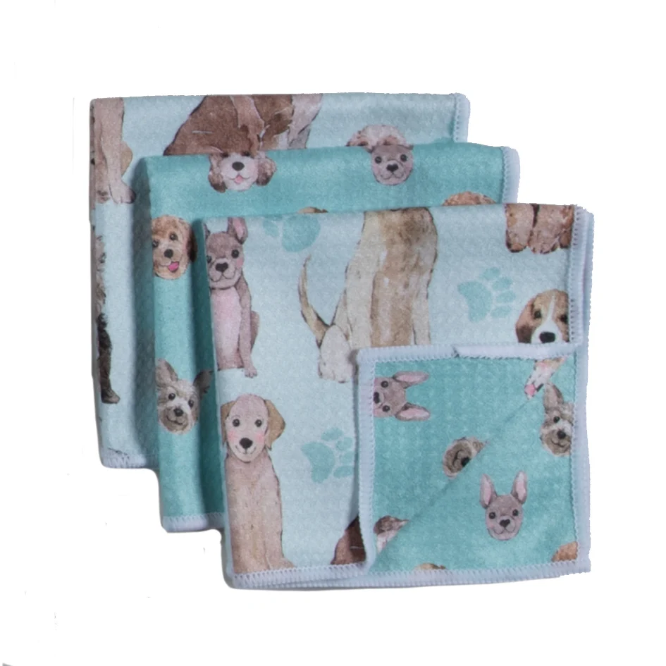 Dog and Paw Prints 3-Pack Dishcloths R8634
