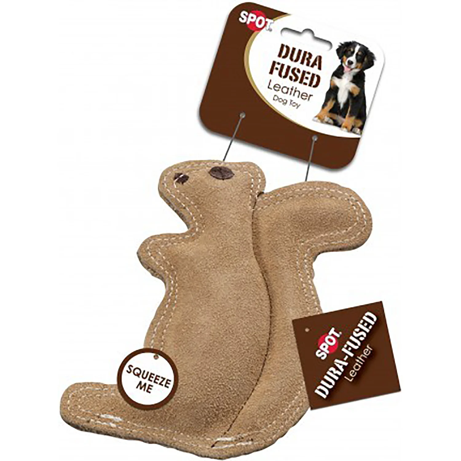 Dura-Fused Leather Squirrel Dog Toy 4206