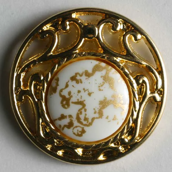 Elegant White and Gold Shank Button 190, 191