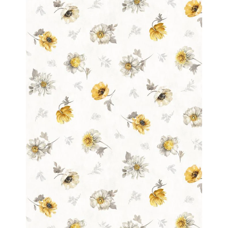 Fields of Gold Floral Toss Fabric 1409-86500