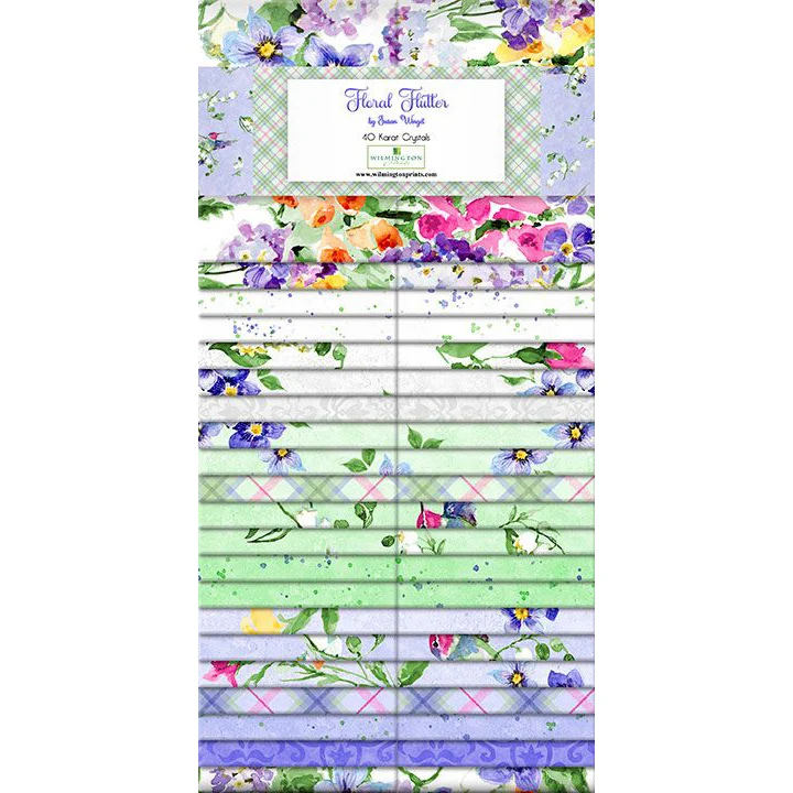 Floral Flutter Collection 40 Karat Crystals Cotton Fabric 840-890-840