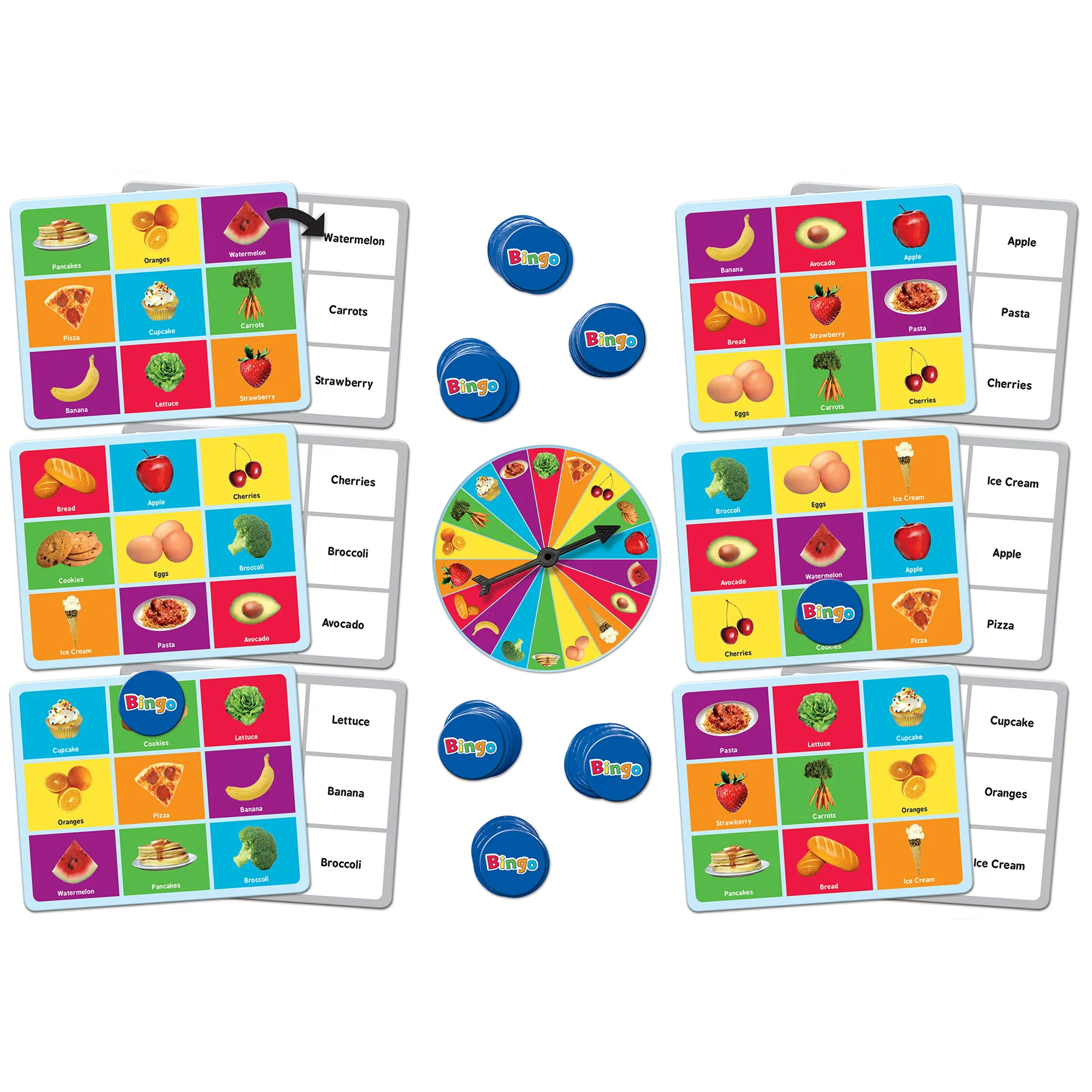 Food Names Educational Bingo Game 11814 - Image 3