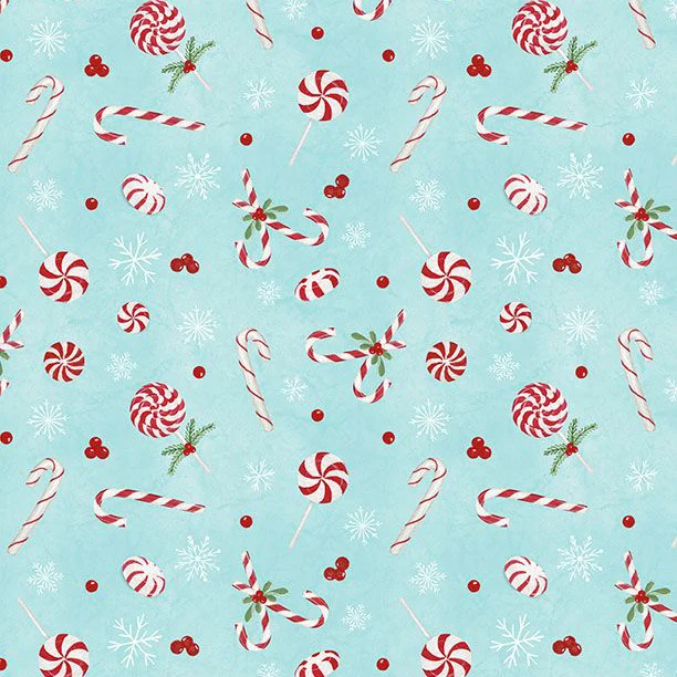 Frosty Merry-Mints Collection Sweet Toss Cotton Fabric 3017-27656