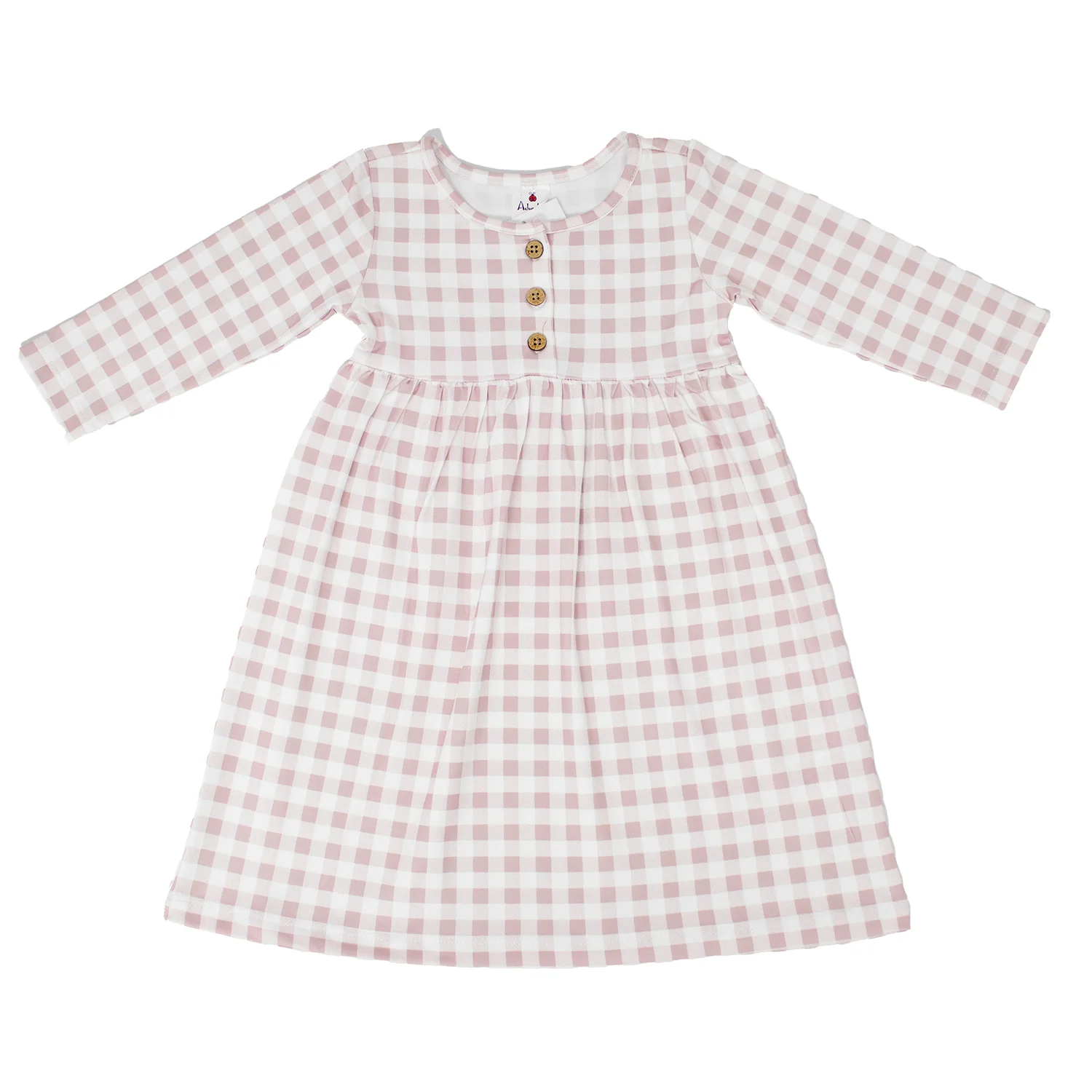 Girls' Plaid Knit Dress with Headband A3005