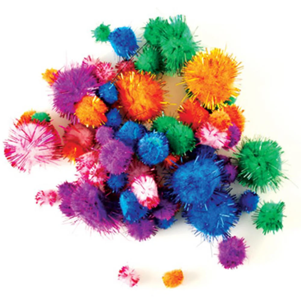 Glitter Pom-Poms Variety Pack 75-Count KC216 - Image 2