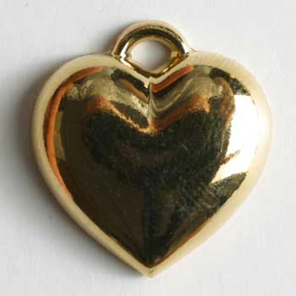 Gold Heart Charm Pendant Embellishment 1684