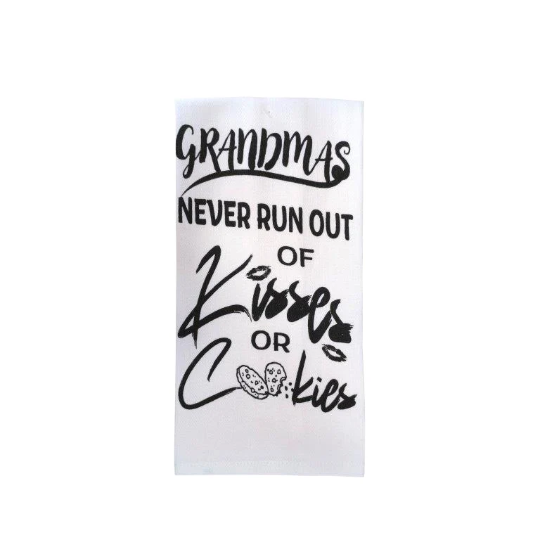 Grandmas Never Run Out of Kisses or Cookies Kitchen Towel DKT23185