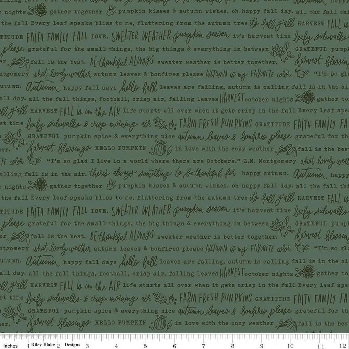 Happy Fall Days Collection Autumn Words Cotton Fabric C16342 - Image 2