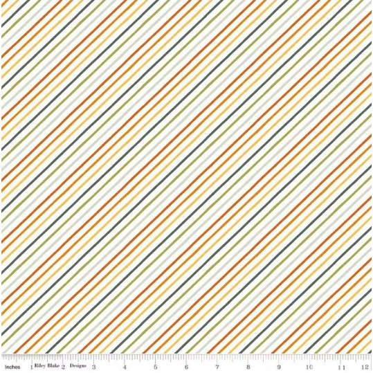 Happy Fall Days Collection Stripes Cotton Fabric C16346