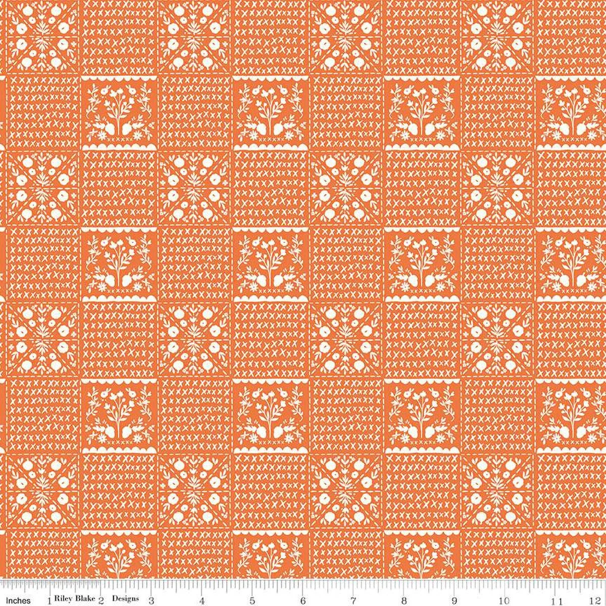 Happy Fall Days Collection Vintage Squares Cotton Fabric C16343 - Image 2