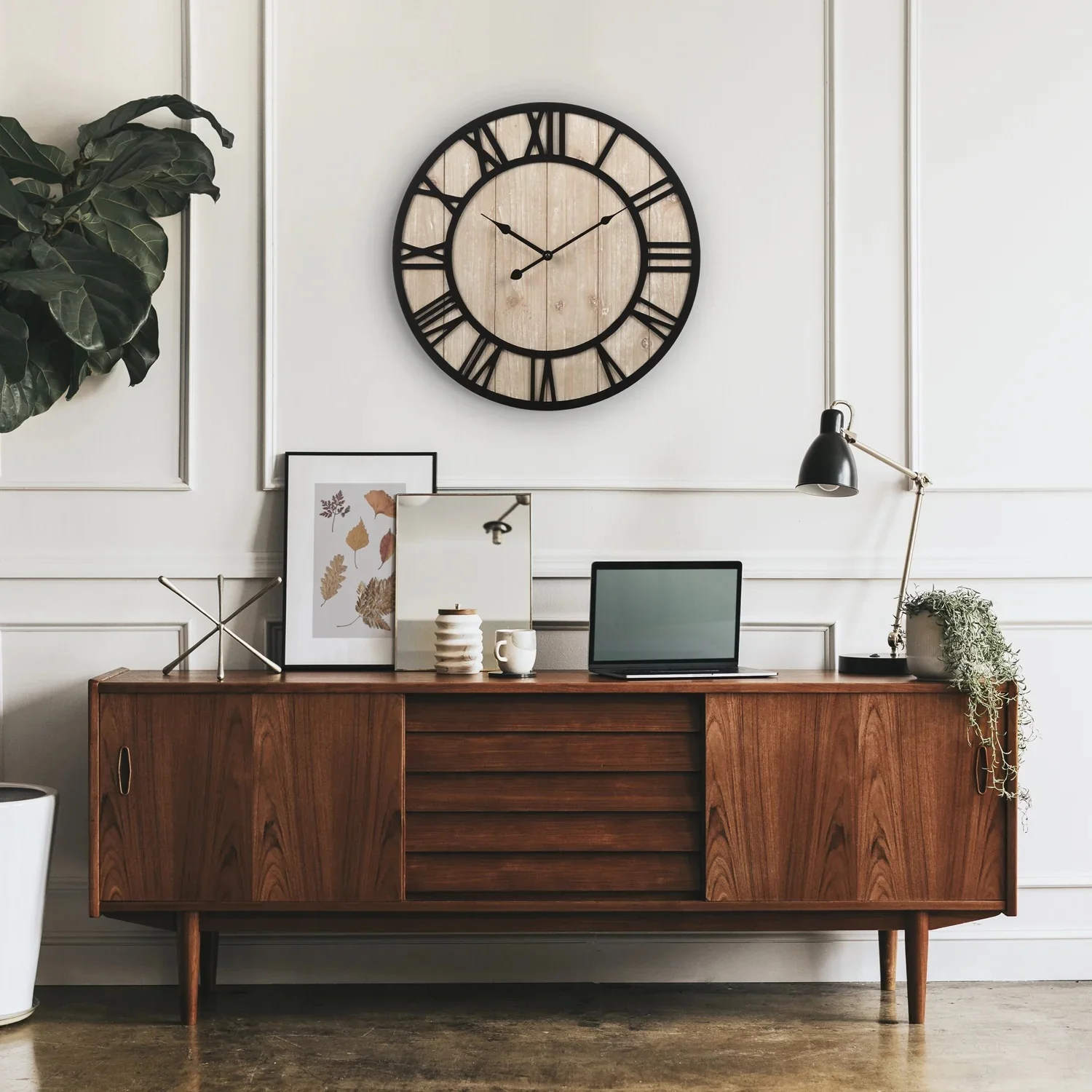 Harper Wood Wall Clock 404-3450A - Image 4