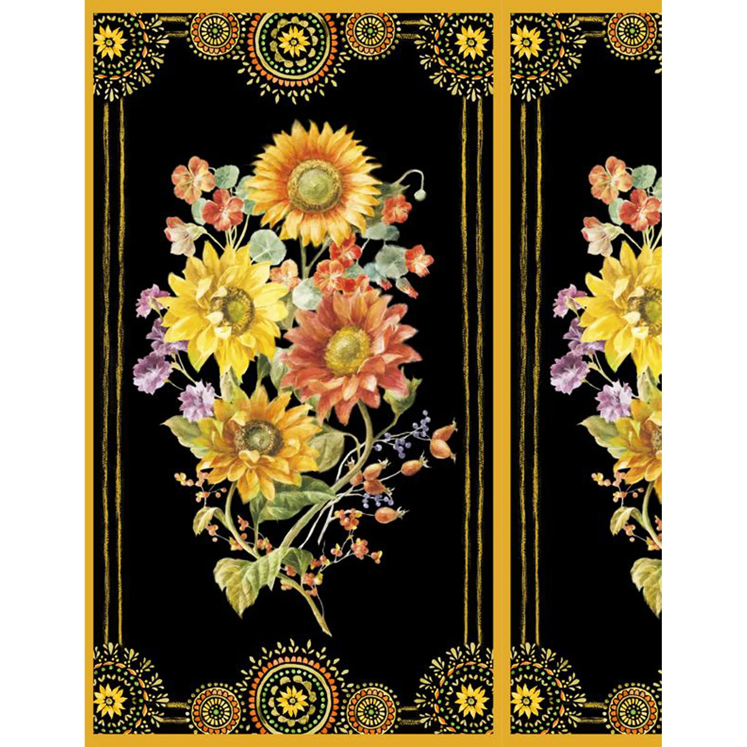 Harvest Gold Collection Cotton Fabric Panel 1077-89262-958