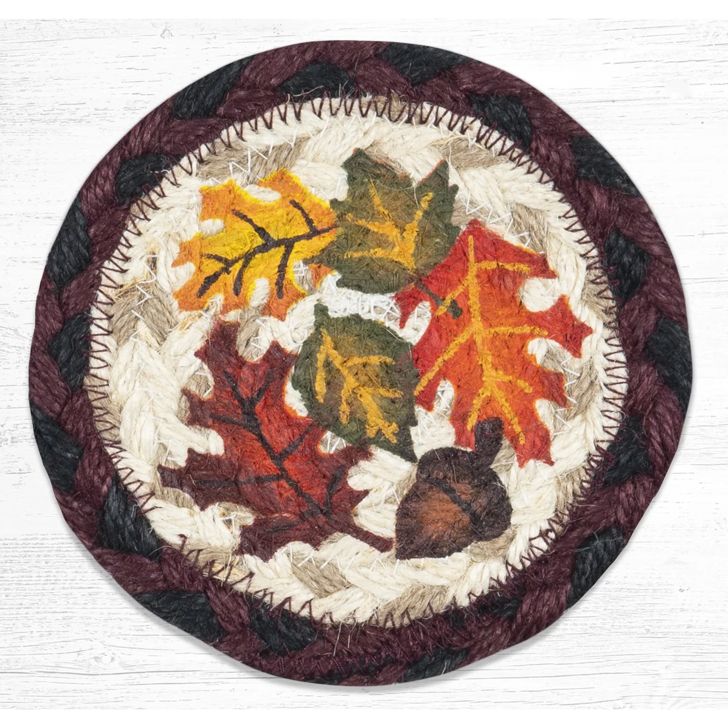 Fall Braided Jute Coaster IC-222