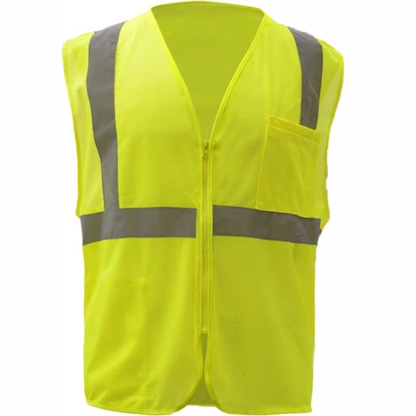 High Vis Class 2 Mesh Zipper Safety Vest 1001