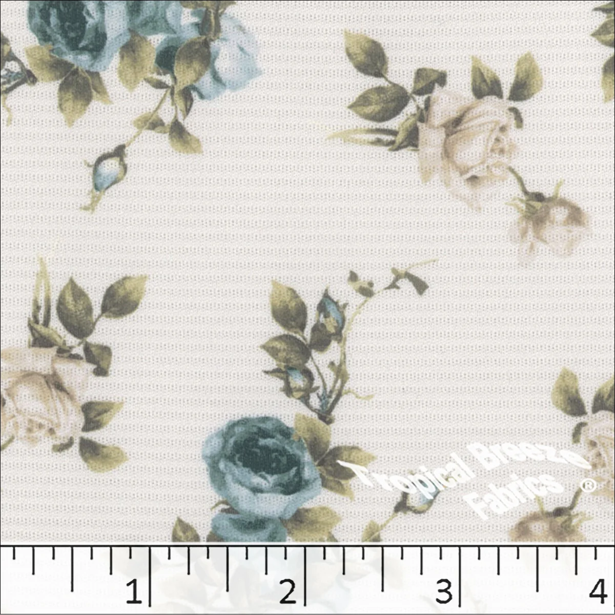 Horizontal Rib Knit Floral Print Dress Fabric 572524