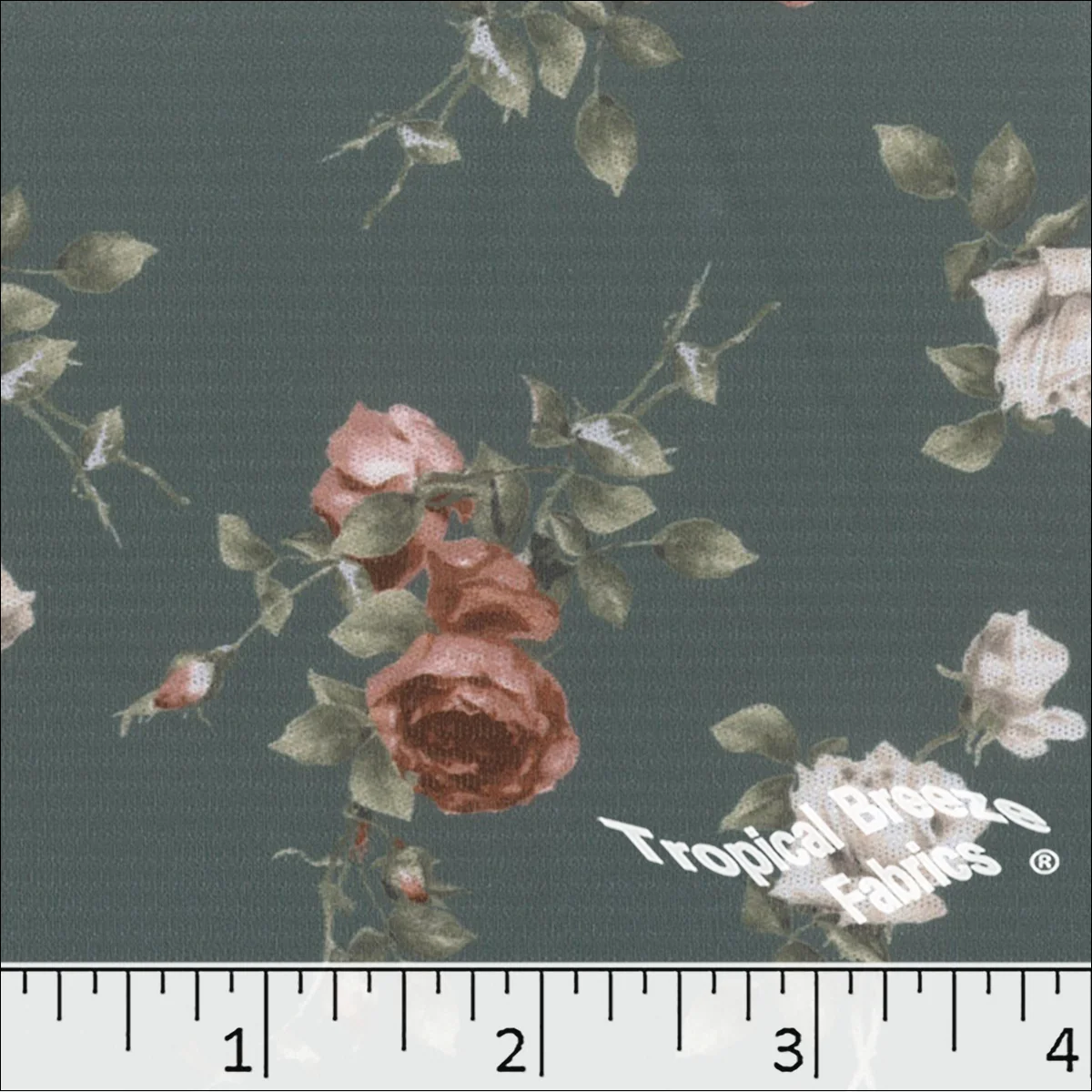Horizontal Rib Knit Floral Print Dress Fabric 572524 - Image 2