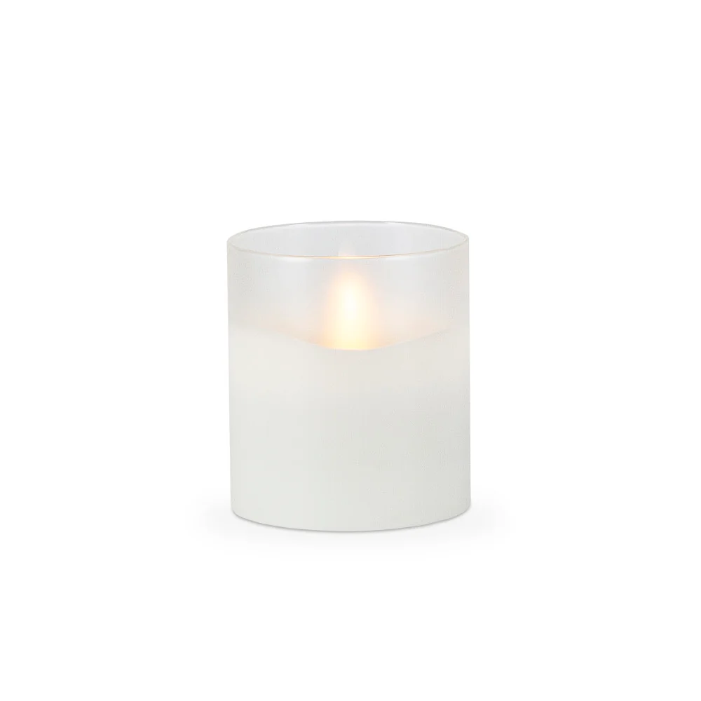 Illumaflame Hand-Poured LED Candle in Frosted Glass 45603