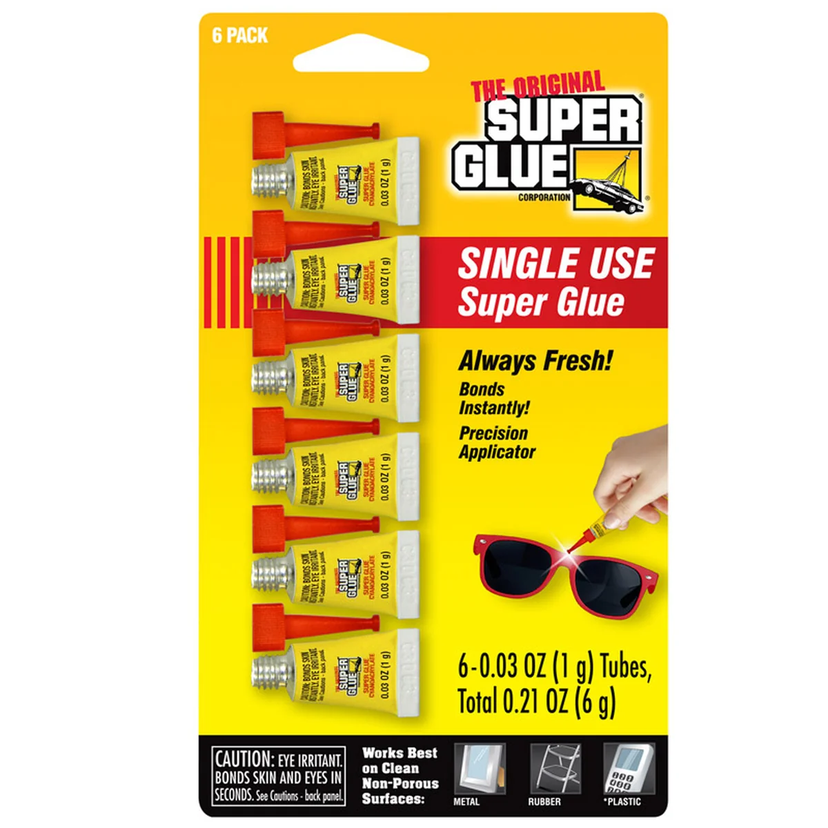 6-Pack 0.03 oz Single Use Super Glue