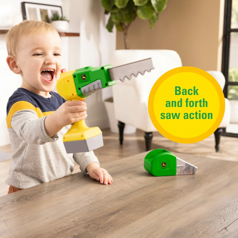 John Deere 2-in-1 Power Tool Toy with Toy Saw and Toy Vacuum 47614 - Image 3