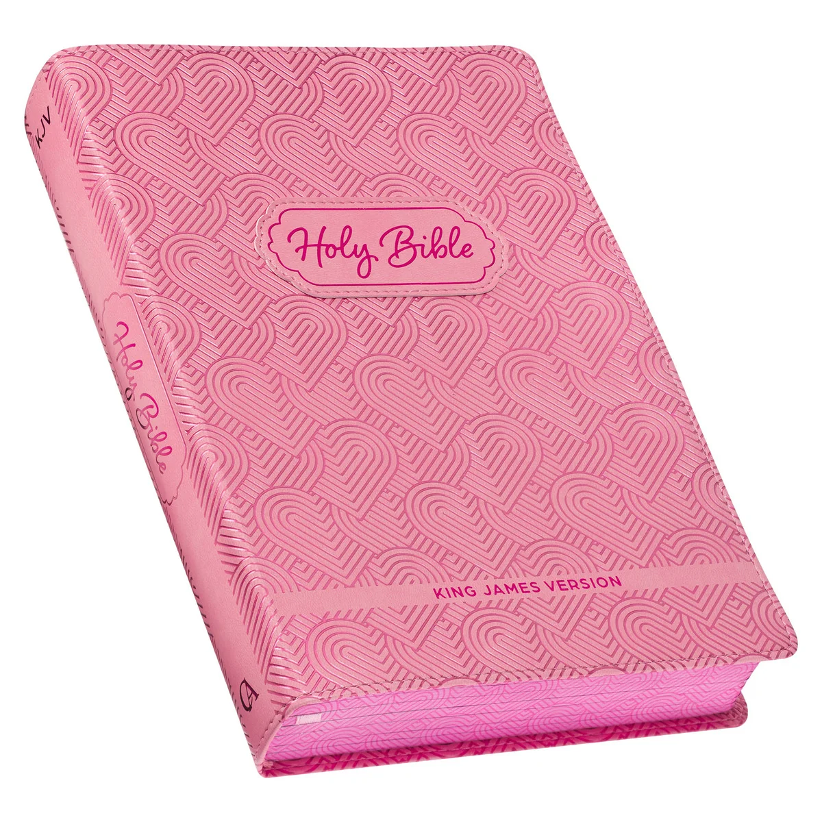 KJV Blossom Pink Heart Faux Leather Children's Bible KJV238 - Image 2