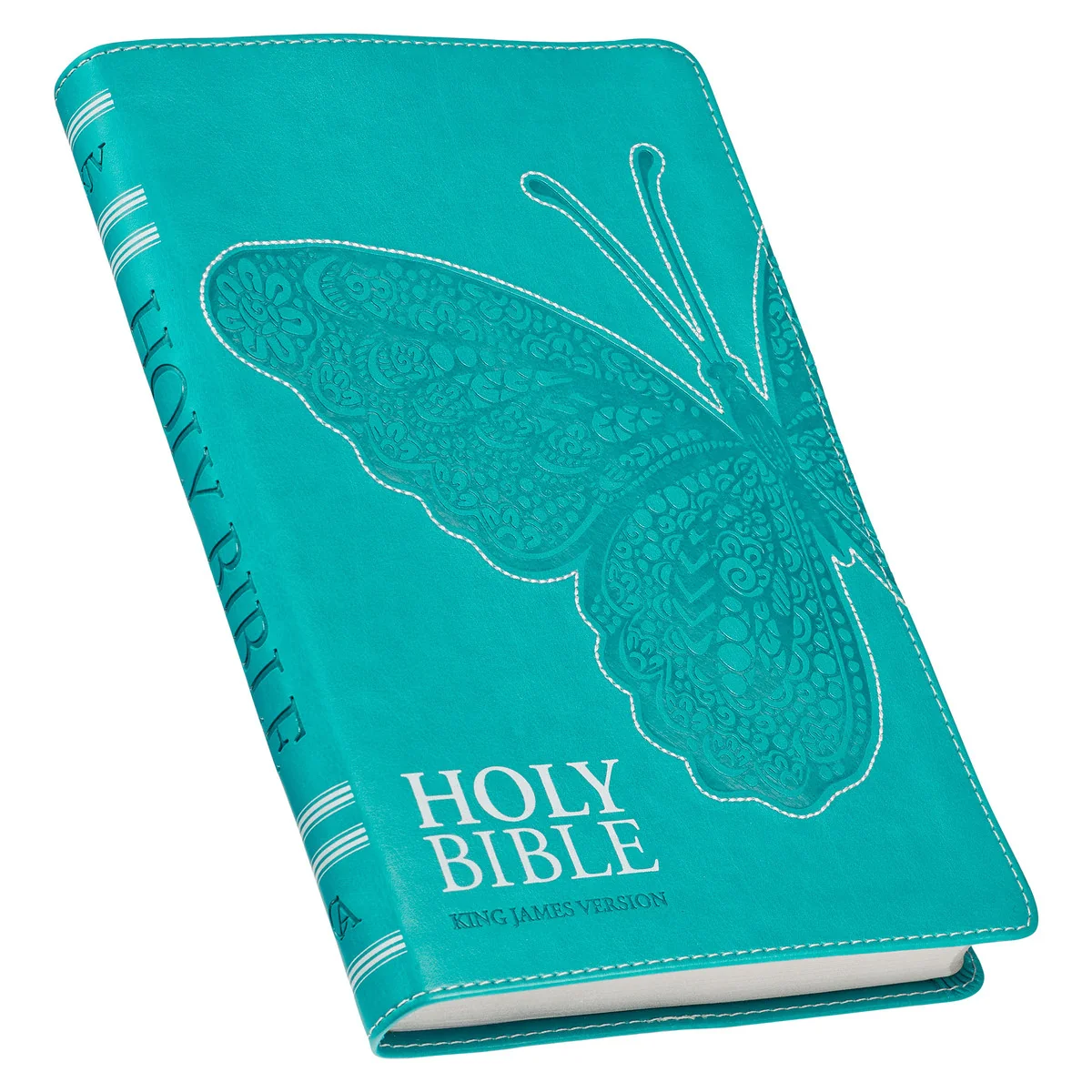 KJV Teal Butterfly Faux Leather Gift Bible KJV235 - Image 2