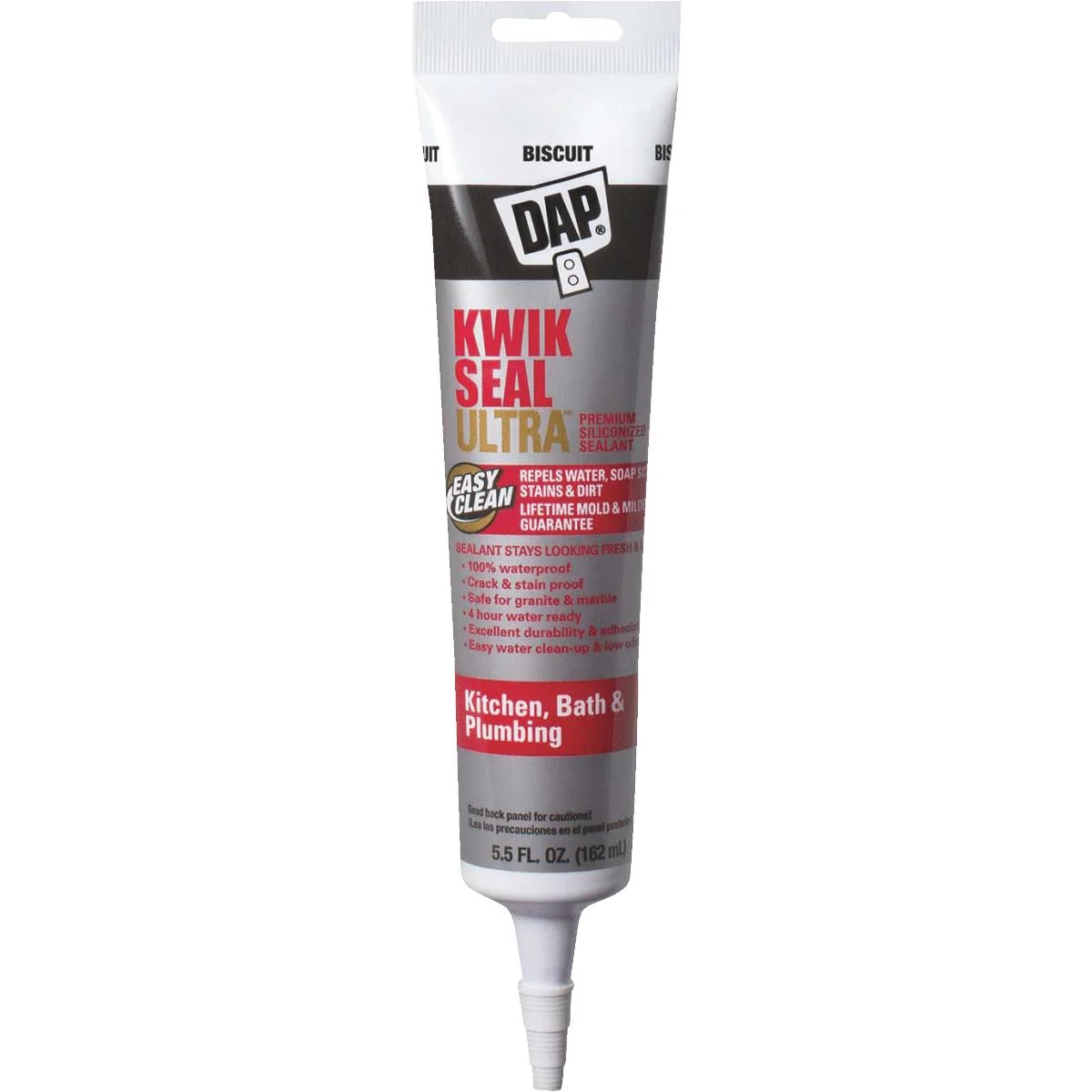 5.5 oz Kwik Seal Ultra Premium Biscuit Silicone Kitchen & Bath Caulk Sealant