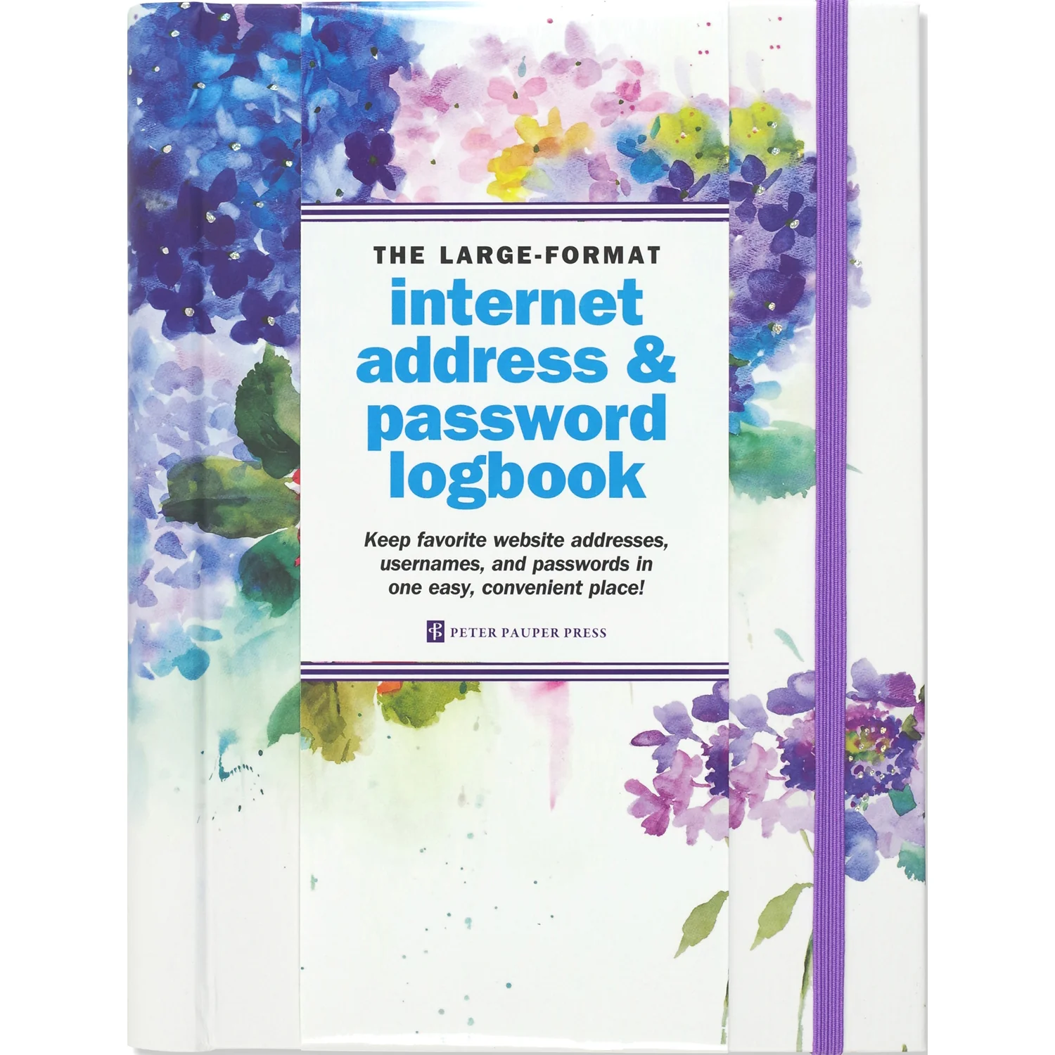 Large Format Hydrangea Internet Address and Password Logbook 323873