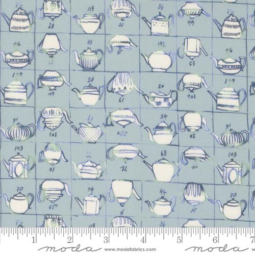 Larking Collection Tea Pot Blueprint Cotton Fabric 24631 - Image 2