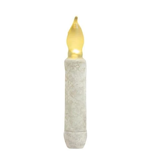 LED Rustic White Taper Candle with Timer G84736