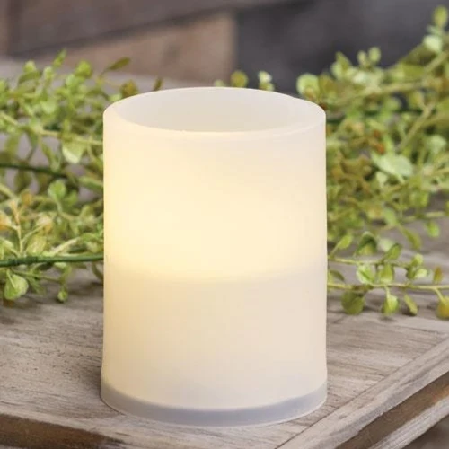 LED Warm Light White Pillar Candles with Timer G8475 - Image 2
